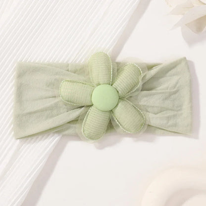 1Pc Baby Nylon Headscarf Astique Suitable Newborn Girl Flower Handmade Headband Elastic Hairband Turban Toddler Hair Accessories