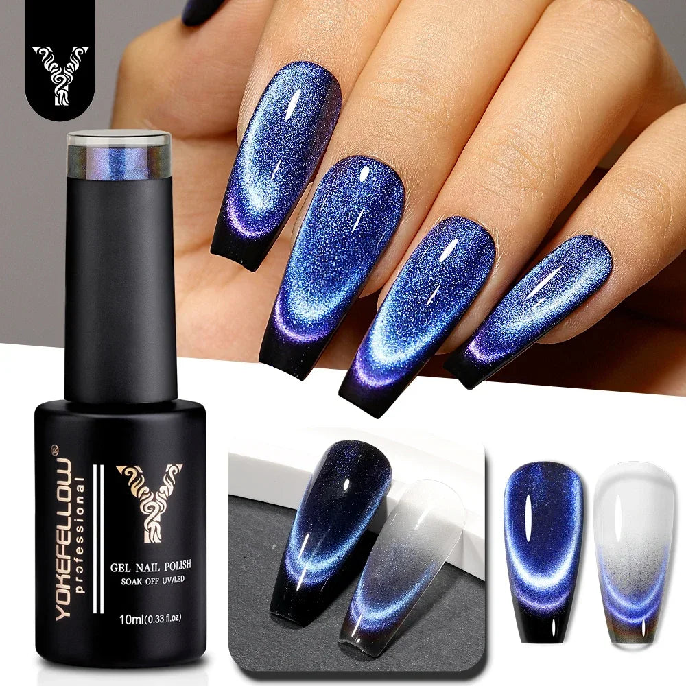 YOKEFELLOW 2025 New Dreamland Cat Eye Gel Nail Polish 10ml Dual Gloss Dreamland Color Soak Off Cat Magnetic UV Gel Varnish DIY