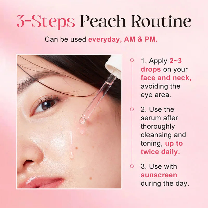 Korean Peach 70% Niacinamide Facial Serum,Face Brightening Hydrating Moisturizing Lotion,Skin Care Essence Fade Dullness Melasma