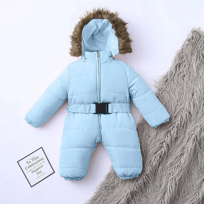 Winter Hooded Jumpsuit for Girls Boys Baby Ski Clothing Overalls Snowsuit for Children Kids Ski Coat Jacket Rompers 1/2 Years 2T