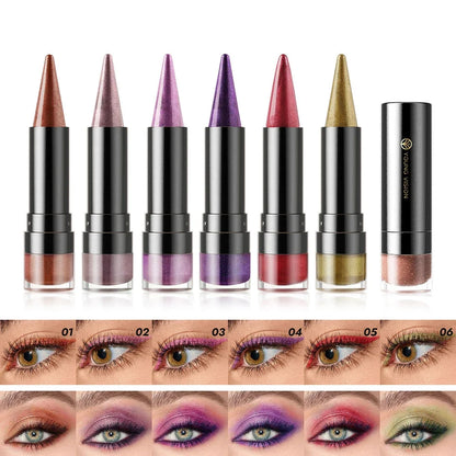 Metallic Purple Lipstick Tapered Lip Liner Waterproof Easy To Apply Non-stick Nude Red Glitter Lipstick Crayon Eyeshadow Pencil