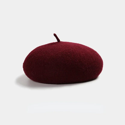 100% Wool Retro Beret Hat Autumn Winter Women British Hepburn stylish Artist Painter Hats Thick Warm Woolen Pumpkin Beanies Cap