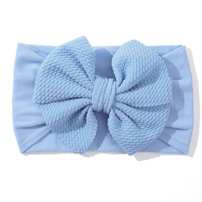 1Pcs Baby Elastic Headband Lovely Big Bows Wide Head Band Soft Newborns Solid Color Headscarf Hairband Babe Hair Accessories