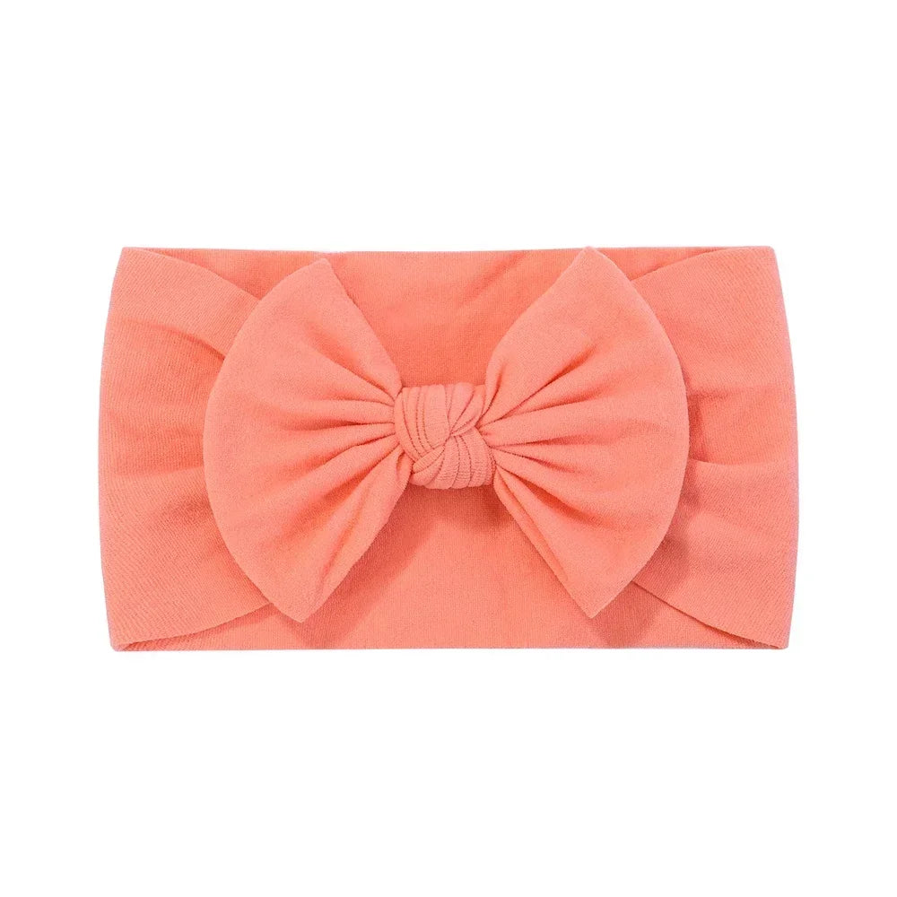 1Pc Simple Solid Color Broadside Bowknot Headband for Baby Girl Elastic Hair Band Basic Turban Headwear Infant Hair Accessories