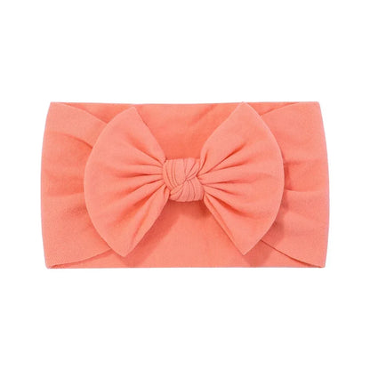 1Pc Simple Solid Color Broadside Bowknot Headband for Baby Girl Elastic Hair Band Basic Turban Headwear Infant Hair Accessories