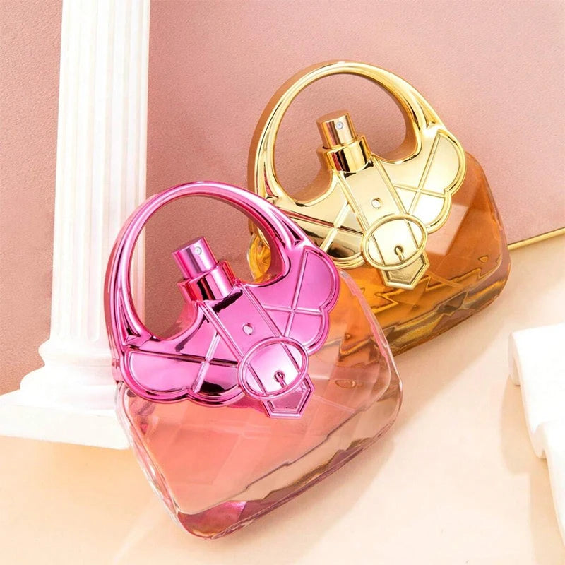Handbag Appearance 100ml Women's Perfume Long-lasting Natural Flowers Light Fragrance Pink Purse Creative Arabian Body Perfume