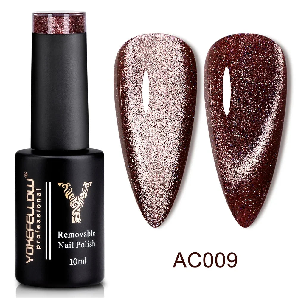 YOKEFELLOW 2025 New Dreamland Cat Eye Gel Nail Polish 10ml Dual Gloss Dreamland Color Soak Off Cat Magnetic UV Gel Varnish DIY