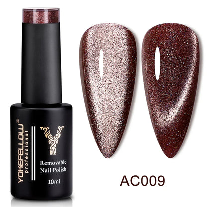 YOKEFELLOW 2025 New Dreamland Cat Eye Gel Nail Polish 10ml Dual Gloss Dreamland Color Soak Off Cat Magnetic UV Gel Varnish DIY