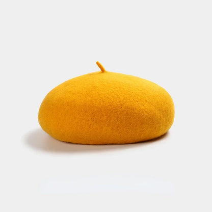 100% Wool Retro Beret Hat Autumn Winter Women British Hepburn stylish Artist Painter Hats Thick Warm Woolen Pumpkin Beanies Cap