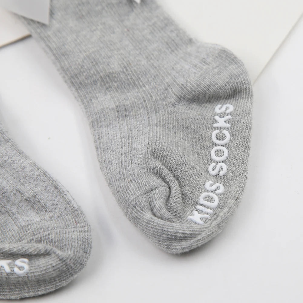 3Pcs/Set Baby Cotton Knee Socks Silk Stain Hair Bow Headbands Non-slip 0-12M Long Leggings Stockings Nylon Hairbands Infant Sock