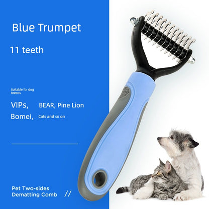 Dog Hair Comb Knot Untying Comb Longhair Special Pet Cat Bottom Velvet Handy Gadget Faded Hair Large Dog Golden Retriever Cleaning Brush