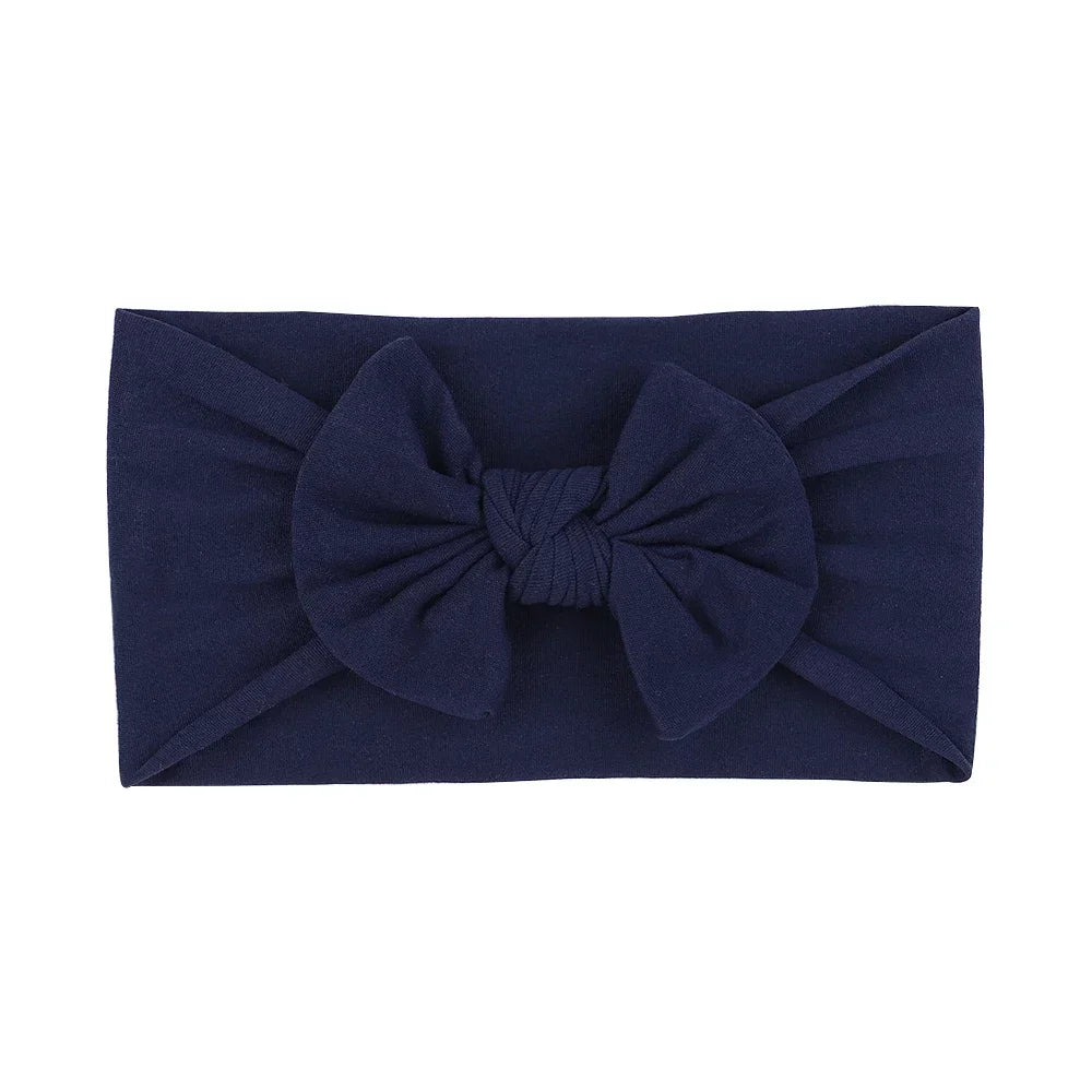 1Pc Simple Solid Color Broadside Bowknot Headband for Baby Girl Elastic Hair Band Basic Turban Headwear Infant Hair Accessories