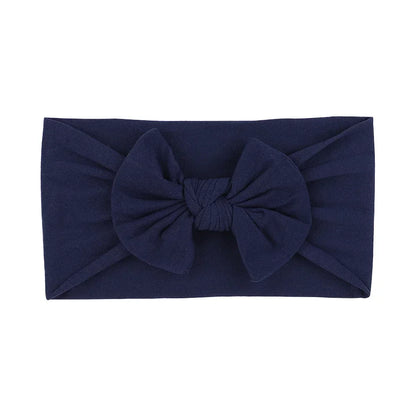 1Pc Simple Solid Color Broadside Bowknot Headband for Baby Girl Elastic Hair Band Basic Turban Headwear Infant Hair Accessories