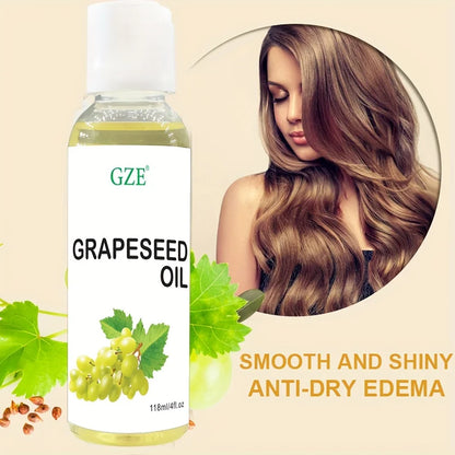 GZE Grapeseed Oil, Skin Care for Sensitive Skin, Light Silky Moisturizer for All Skin Type, Hair Strengthens Vegan Thickening
