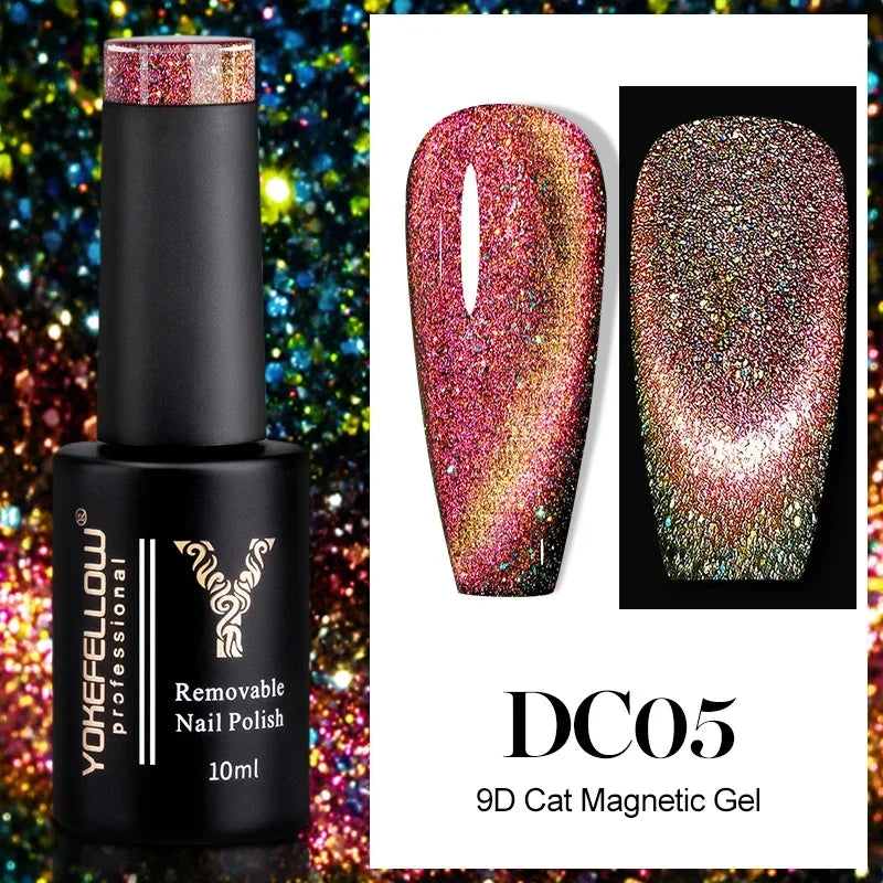 YOKEFELLOW 2025 New Dreamland Cat Eye Gel Nail Polish 10ml Dual Gloss Dreamland Color Soak Off Cat Magnetic UV Gel Varnish DIY
