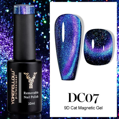 YOKEFELLOW 2025 New Dreamland Cat Eye Gel Nail Polish 10ml Dual Gloss Dreamland Color Soak Off Cat Magnetic UV Gel Varnish DIY