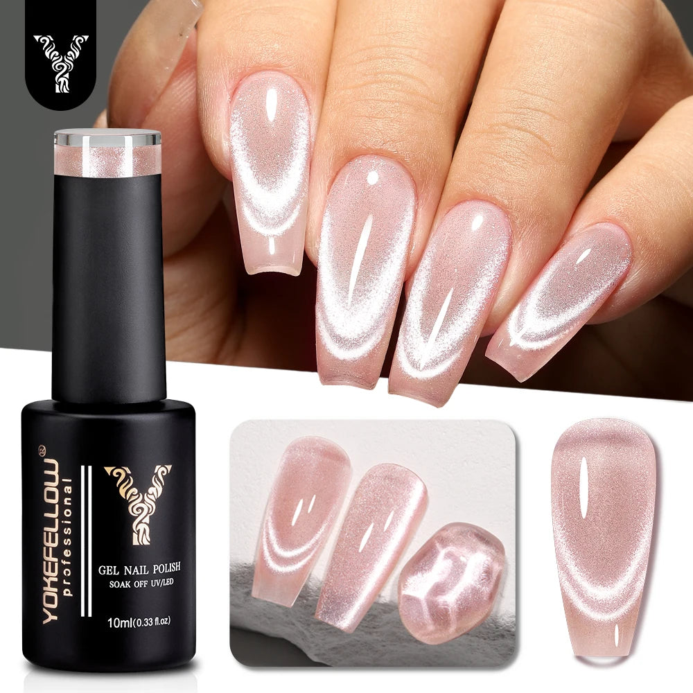 YOKEFELLOW 2025 New Dreamland Cat Eye Gel Nail Polish 10ml Dual Gloss Dreamland Color Soak Off Cat Magnetic UV Gel Varnish DIY