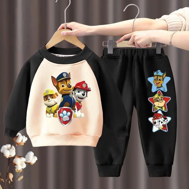 PAW Patrol Spring  Autumn Children's Sweatshirt Sets Cartoon Print Boys Hoodies and Long Pant 2pcs Suit Kids ThinTracksuit New
