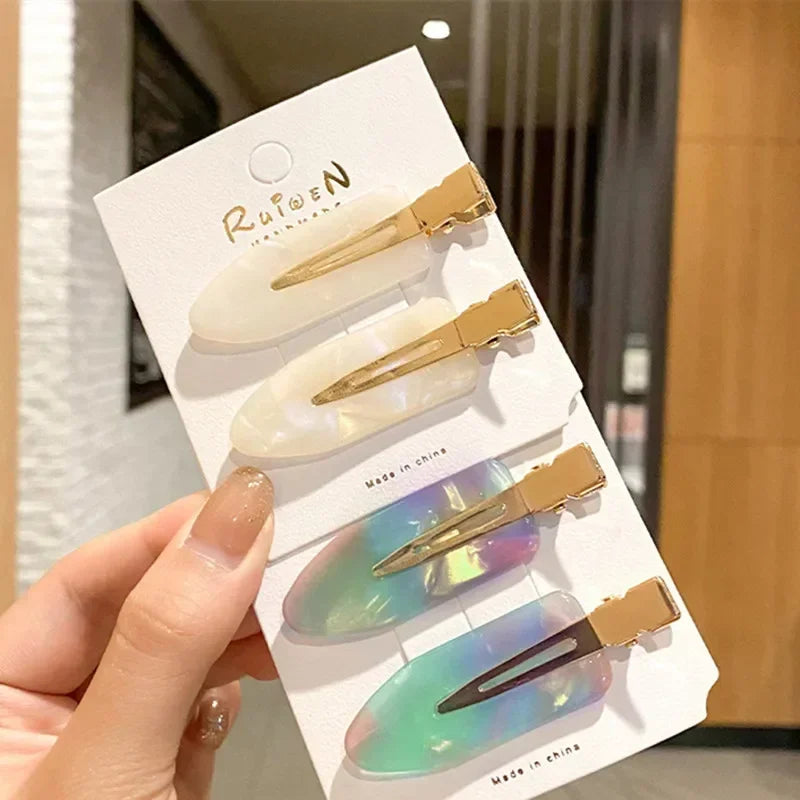 Simple Wild Leopard Seamless Hair Clip Women Acetate Sheet No Bend Bangs Clip Duckbill Clip Hairpins Hair Styling Tool