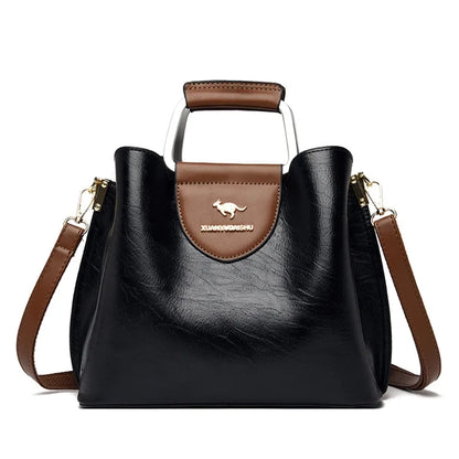 Soft Leather Luxury Handbags Women Bags Designer 3 Layers Shoulder Crossbody