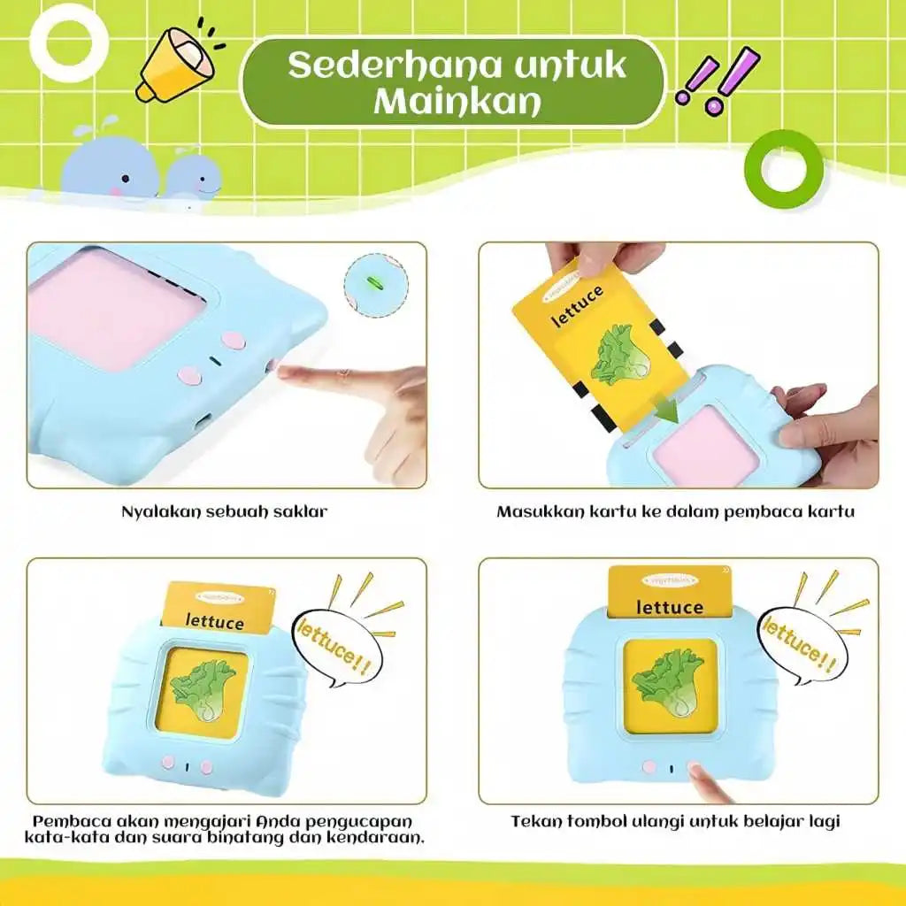 Early Montessori Education Card Toy Spoken English Spanish Language Game Device pedagogical Learning Word Christmas Gift for Kid