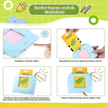 Early Montessori Education Card Toy Spoken English Spanish Language Game Device pedagogical Learning Word Christmas Gift for Kid