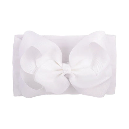 1PC Large Ribbon Bow Headband for Baby Girls Wide Nylon Turban Newborn Bow Headwrap Gift Super Soft Babe Hair Accessories