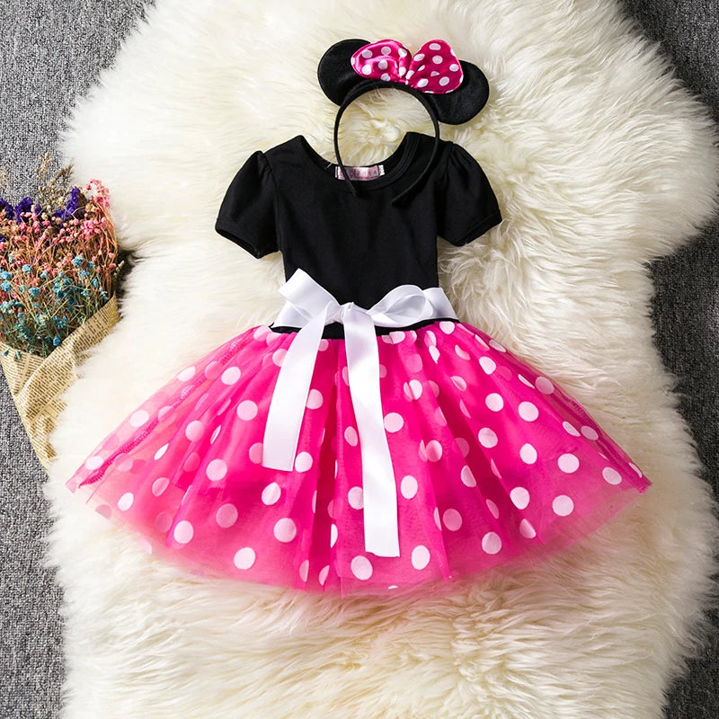 Cute Baby Girls Dress Toddler Kids Halloween Carnival Party Costume Polka Dot Christmas Clothes Children Birthday Fancy Dress Up