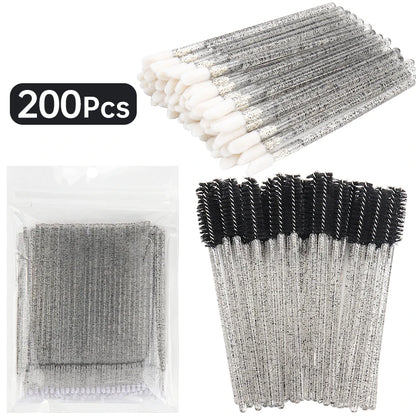 200 Pcs Eyelash Extension Makeup Set Special Eyelash Removal Micro Brush Lipline Brush