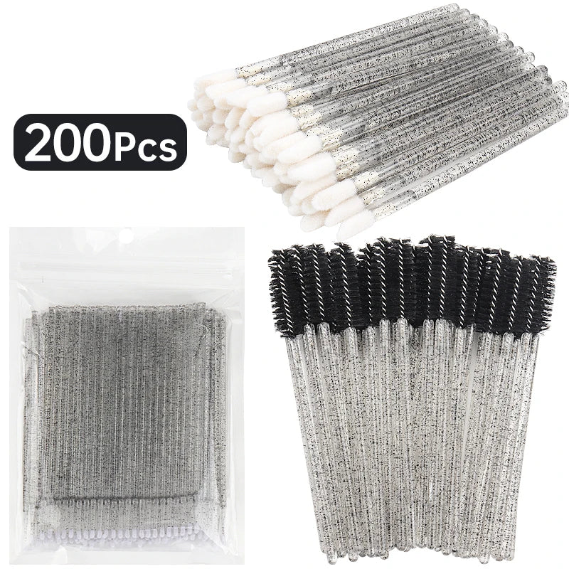 200 Pcs Eyelash Extension Makeup Set Special Eyelash Removal Micro Brush Lipline Brush