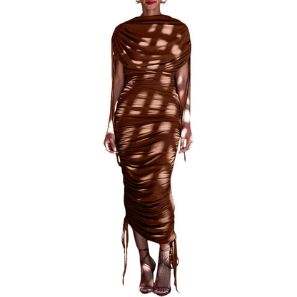 Elegant Ruched Maxi Party Dress