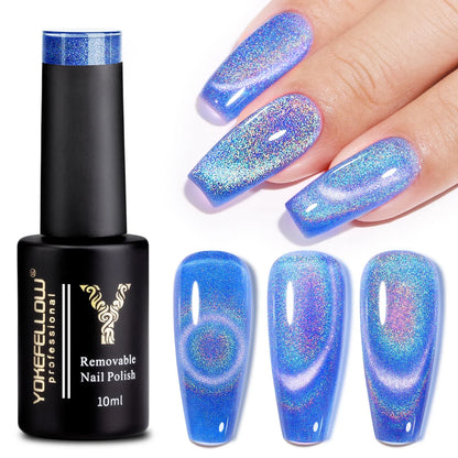YOKEFELLOW 2025 New Dreamland Cat Eye Gel Nail Polish 10ml Dual Gloss Dreamland Color Soak Off Cat Magnetic UV Gel Varnish DIY