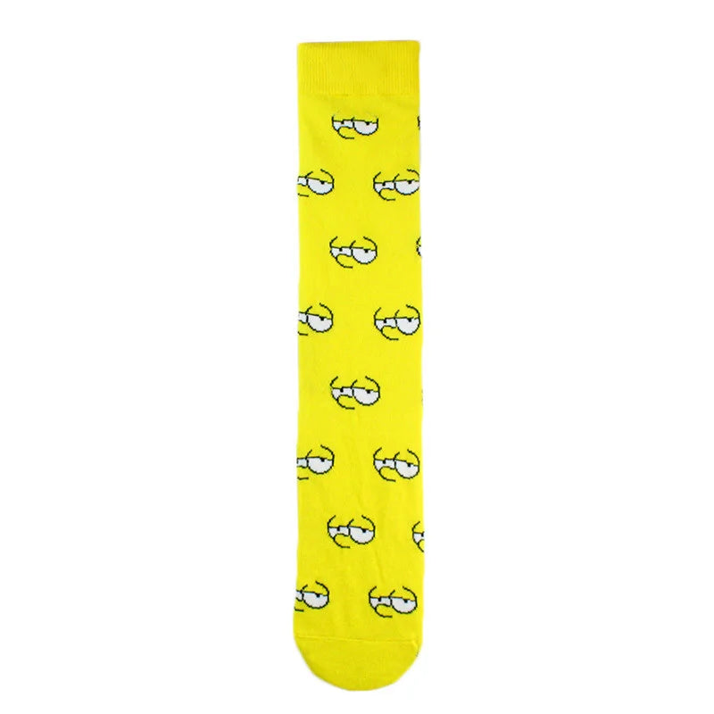 Simpsons Cartoon Anime Funny Socks Men Hip Hop Print Novelty Crazy Sokken Hip Hop Unisex Comfortable Skateboard Happy Meias