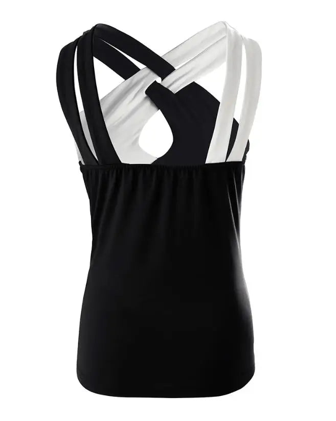 Casual Sexy Sleeveless Crisscross Halter Skinny Tank Top