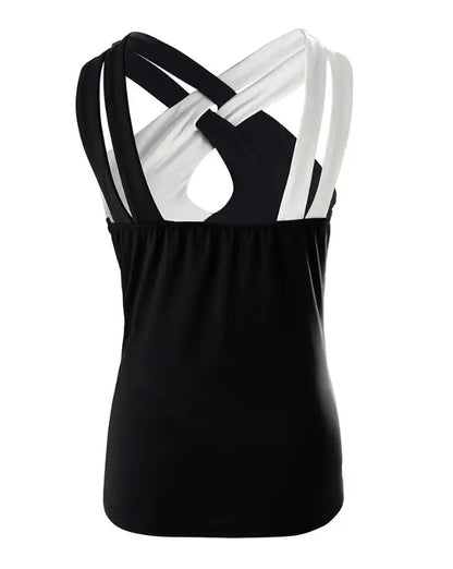 Casual Sexy Sleeveless Crisscross Halter Skinny Tank Top