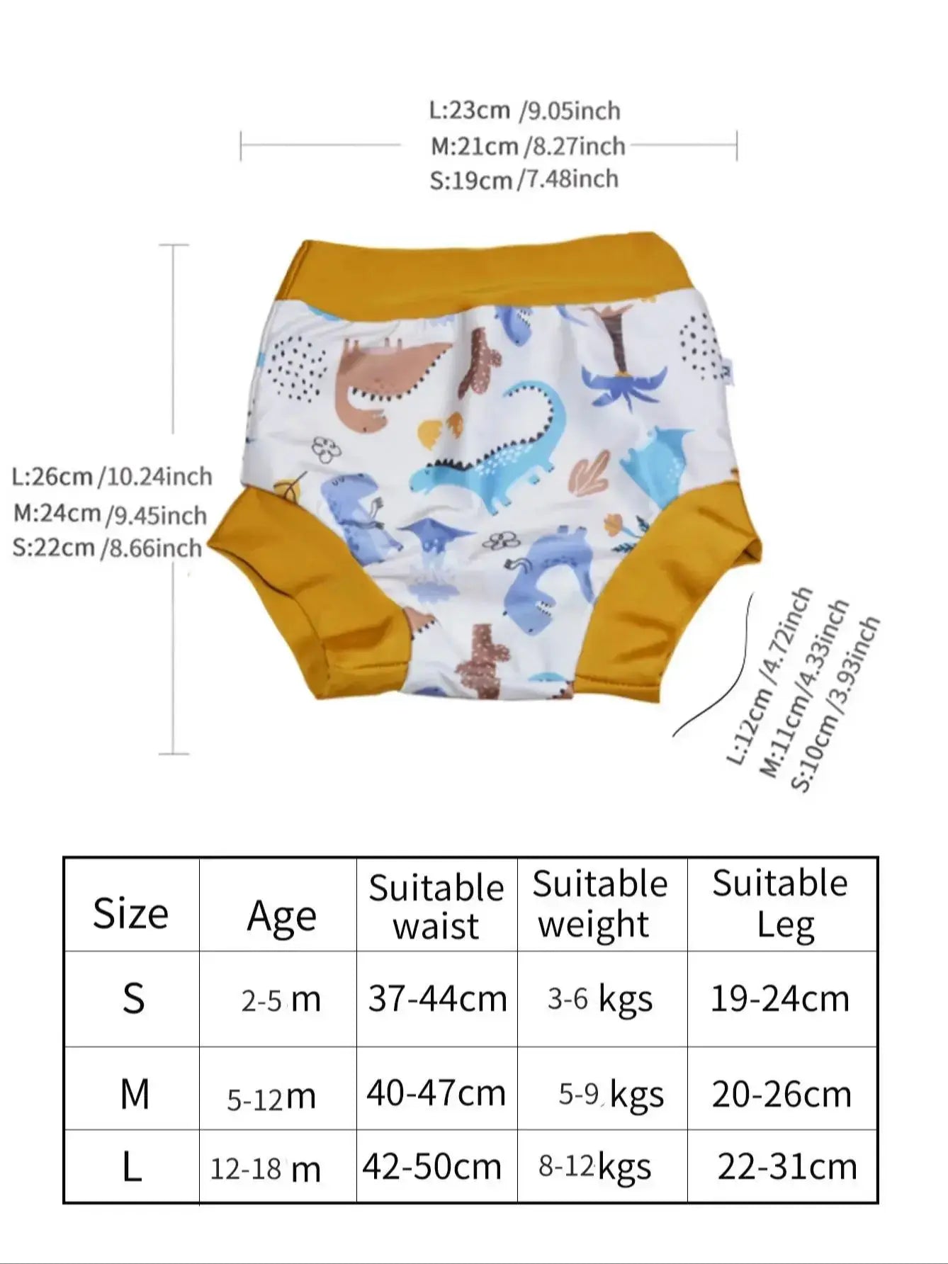 Eezkoala Leakproof Swimming Diaper Newborn Baby High Waist Swim Nappies Washable Sunproof Baby Swimwear Cloth Nappys