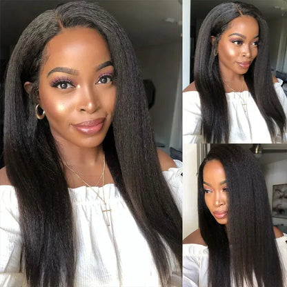 Kinky Straight 13x4 Lace Front Glueless Wig