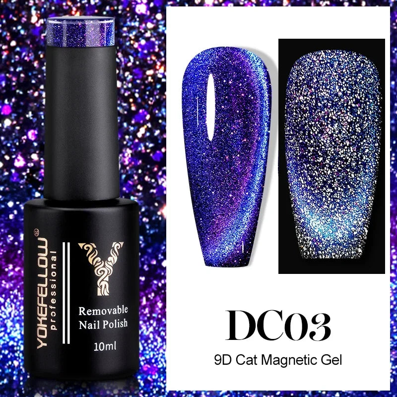 YOKEFELLOW 2025 New Dreamland Cat Eye Gel Nail Polish 10ml Dual Gloss Dreamland Color Soak Off Cat Magnetic UV Gel Varnish DIY