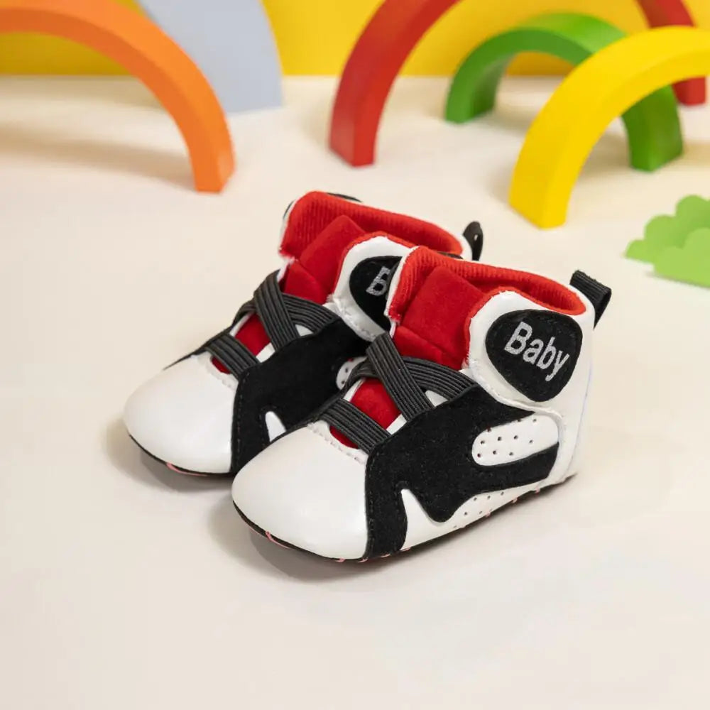 Meckior New Classic Basketball Baby Shoes 3 Colors High Top Casual Shoes Sneakers Soft Sole Anti-slip Infant First Toddler Shoes