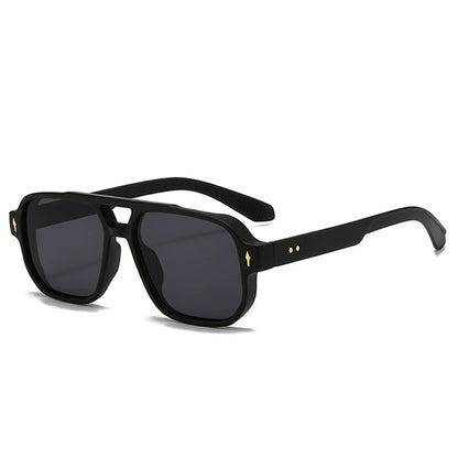 Double Bridges Men Square Sunglasses Clear Ocean Lens