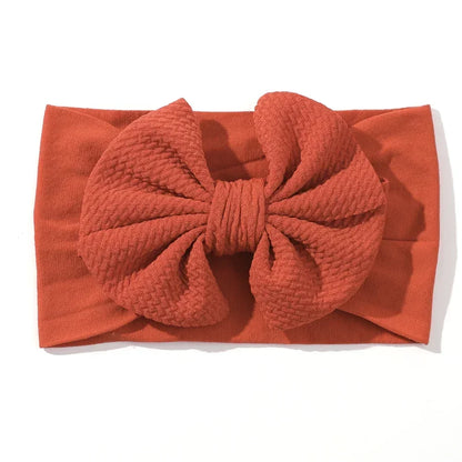 1Pcs Baby Elastic Headband Lovely Big Bows Wide Head Band Soft Newborns Solid Color Headscarf Hairband Babe Hair Accessories