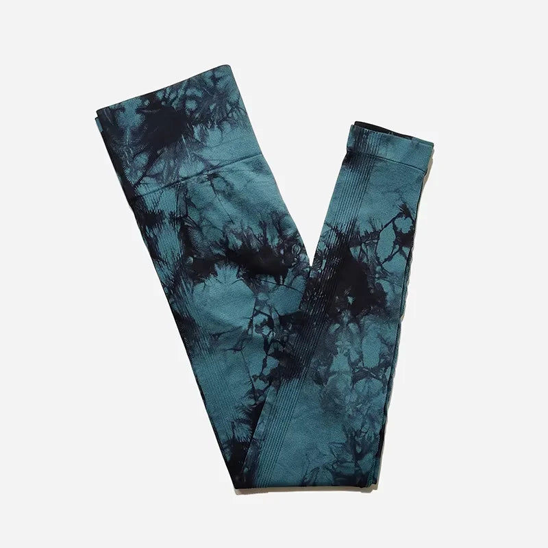 New Fashion Tie Dye Yoga Pants Gym Leggings Women Seamless High Waist Push