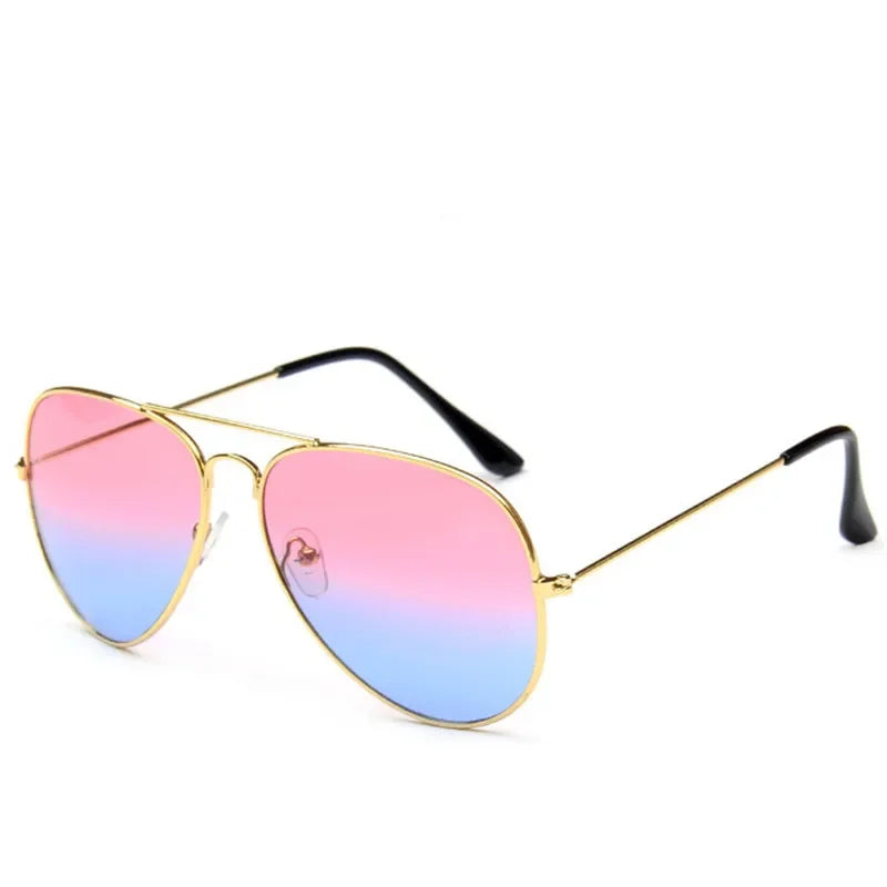 LeonLion Double Colors Gradient Sunglasses Women Alloy Mirror Glasses Lady Retro Metal Glasses Lunette De Soleil Femme