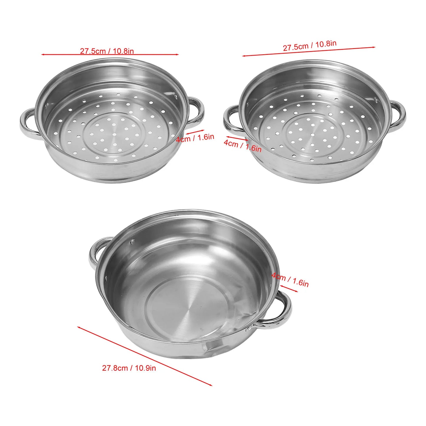 Soup Steam Pot Thickened Stainless Steel Multifunctional Large Capacity Double Ear Stock Steam Pot for Home Use