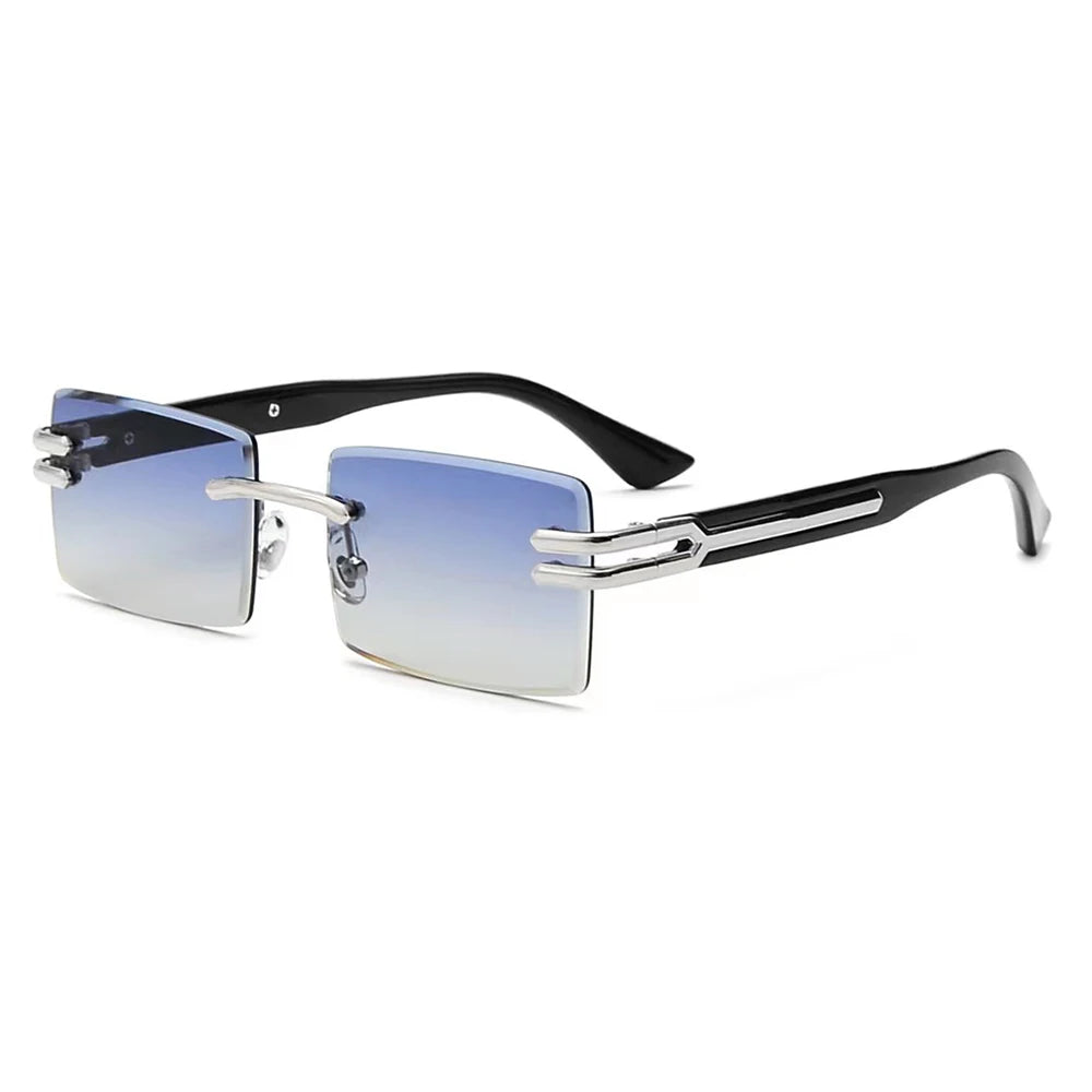 2025 New Retro Rimless Sunglasses For Men Luxury Punk Frameless