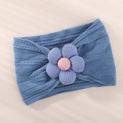 1Pc Soft Nylon Headscarf Astique Suitable for Newborn Baby Girl Flower Headband Elastic Hairband Turban Toddler Hair Accessories