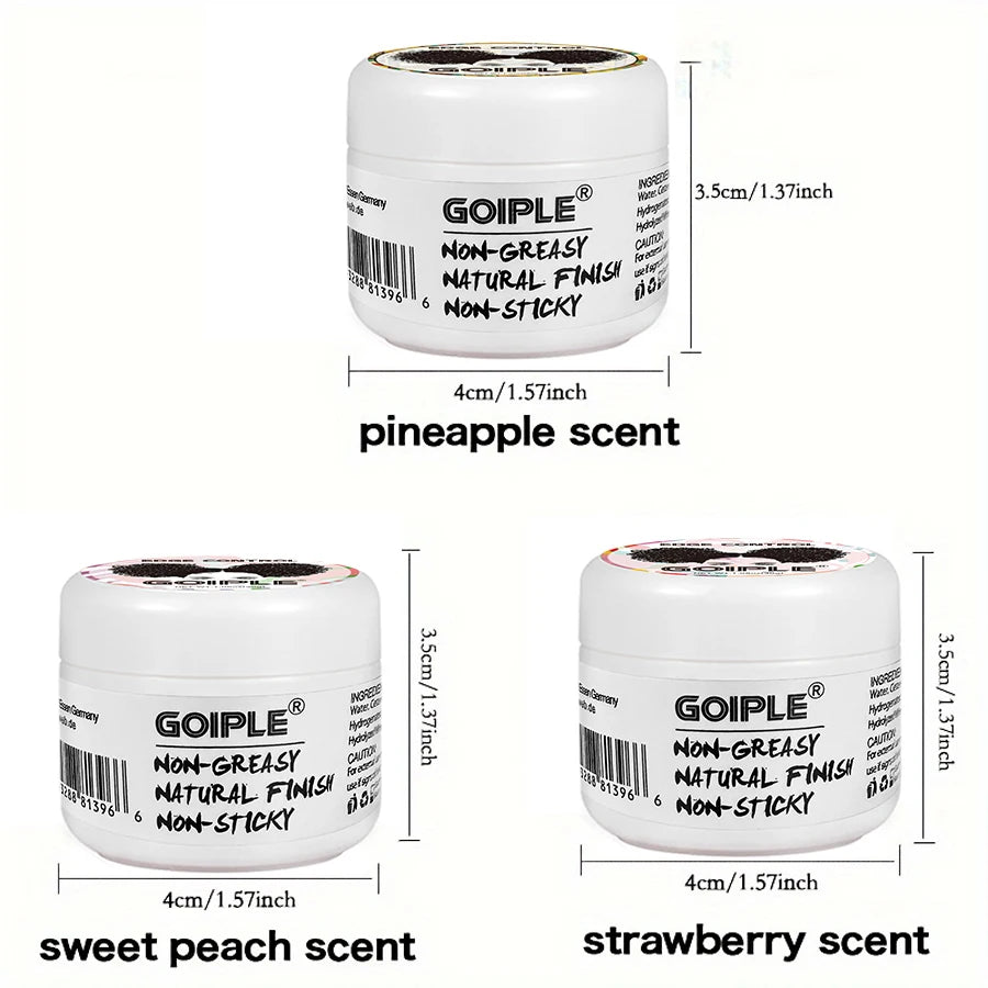 GOIPLE 3 Fruity Flavours 30g Edge Control Gel Set Fixing Broken Hair Smooth Anti-Frizz Strong Hold Styling Edge Controls Wax