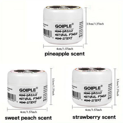 GOIPLE 3 Fruity Flavours 30g Edge Control Gel Set Fixing Broken Hair Smooth Anti-Frizz Strong Hold Styling Edge Controls Wax