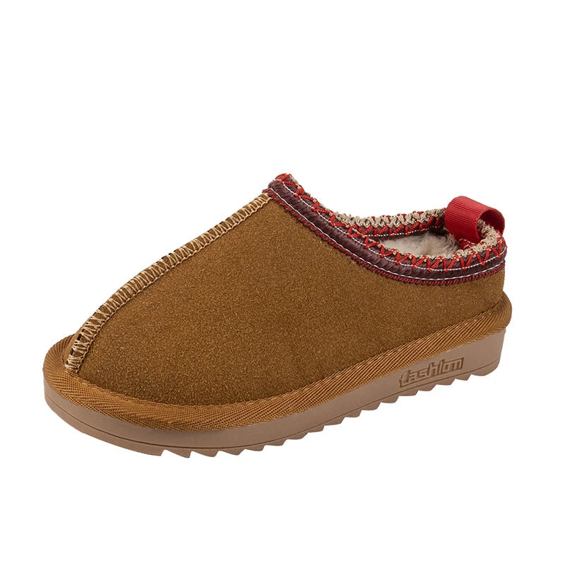 Winter Kids Cowhide Suede Snow Boots Designer Toddler  Fur Slippers  Baby Shoes Ultra Mini Girls Boy Low-top Warm Boot