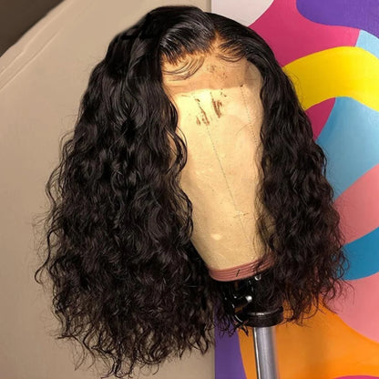 Glueless 100% Human Wigs Water Wave Ready To Wear Short Bob